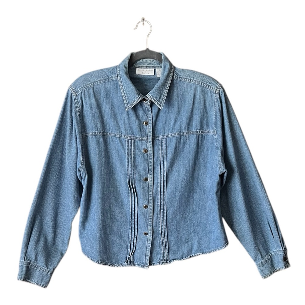 Vintage Christopher and Banks Denim Button front shirt. Size Large.